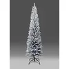 Image de SHATCHI Sapin de Noël artificiel fin avec pointes pointues et support en métal, flocage de neige, 120 cm