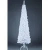 Image de SHATCHI Sapin de Noël artificiel floqué fin de 1,4 m à 2,4 m avec pointes pointues et support en métal, blanc, 240 cm