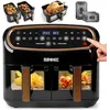 Image de Duronic AF34 BG Friteuse à air 2400W avec 1 grand tiroir de cuisson 10 litres et 2 petits tiroirs de 5L inclus 10 programmes préréglés Air fryer sans huile Chauffer préchauffer réchauffer déshydrater