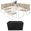 Image de Lot de Salon de Jardin 5 Pièces en Aluminium Blanc & Coffre de Rangement 582 L en Rotin Noir