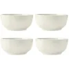 Image de Mikasa Cranborne Ensemble de bols à céréales 4 pièces, service pour 4, ensemble de 4 bols à céréales, bols à céréales de couleur crème de 15 cm, résistants au micro-ondes et au lave-vaisselle