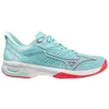 Image de Mizuno Wave Excd Tr5 Chaussures de tennis pour femme, Turquoise Fiery Coral White, 40.5 EU