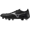 Image de Mizuno Chaussures de football Morelia IV Elite Soft Ground pour homme, noir/argenté, 43 EU