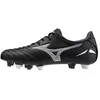 Image de Mizuno IV Mix Soft Ground Chaussures de football rugby pour homme, noir/argenté, 43 EU