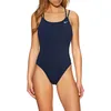 Image de Nike Spiderback One Piece Maillot de Bain pour Femme, Femme, Survêtement, NESSA003-440, Bleu Marine (Midnight Navy), 32