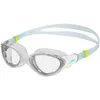 Image de Speedo Lunettes de natation Biofuse 2.0 pour femme | Design féminin | Mécanisme de réglage breveté | Anti-buée | Anti-fuites | Coupe confortable, Transparent/Blanc/Bleu marine/Transparent, Taille