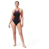 Image de Speedo Maillot de bain femme col haut dos croisé noir rouge