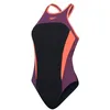 Image de Speedo Maillot de bain pour femme avec col montant et dos croisé Noir/rouge Taille 36, Noir , 64