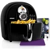 Image de Duronic AF1 BK Friteuse à air chaud sans huile 1500W / robot multicuiseur pour frire, cuire, rôtir, griller sainement et sans matières grasses + Livre de recettes gratuit