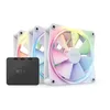 Image de NZXT F120 Ventilateur RGB - RF-R12TF-W1 - Personnalisation avancée de l'éclairage - Refroidissement silencieux - Pack Triple (contrôleur inclus) - Ventilateur 120 mm - Blanc