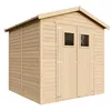 Image de Abri de Jardin en Bois Naturel - Stockage extérieur avec fenêtres H228x222x233 cm/4,2 m² hangar en bois naturel - Atelier rangement outils et vélos- TIMBELA M351