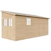 Image de TIMBELA M341+M341G Abri de Jardin en Bois Naturel (sans paroi latérale) PLUS LES PLANCHERS IMPRÉGNÉ- Stockage extérieur avec fenêtres- H244x216x513 cm/10 m2- Atelier rangement outils et vélos