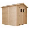 Image de Abri de Jardin en Bois Naturel PLUS LES PLANCHERS IMPRÉGNÉ - Stockage extérieur avec fenêtres H228x222x233 cm/4,2 m² hangar en bois naturel - Atelier rangement outils et vélos- TIMBELA M351+M351G