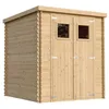 Image de TIMBELA M309+M309G Abri de jardin en bois AVEC SOL TRAITÉ - Stockage extérieur l204xL204xH200 cm/3.53 m2- Petit abri à outils, Local à vélos - Toit imperméable, fenêtres