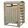 Image de Cache Poubelle en Bois à Porte Verrouillables, Abri Poubelles de Jardin pour Entreposage de 1 Bac Poubelles Standard de 240 litres 97cm x 97cm x H137cm TIMBELA M606-1