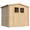 Image de Abri de jardin en bois AVEC SOL TRAITÉ porte verrouillable de haute qualité - Stockage extérieur I236xL226xH218 cm/ 4,33 m2 - Toit imperméable, fenêtres TIMBELA M369F+M369G