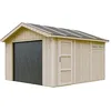 Image de Garage QUALITÉ PREMIUM 13 m² - L378xl412 cm - garage pour moto, vélos, machines de jardinage - Construction en Panneaux LP Smartside - Abri de jardin Timbela M990B
