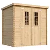 Image de Abri de jardin en bois AVEC SOL TRAITÉ - Stockage extérieur l204xL142xH200cm//2.22m2- Petit abri à outils, Local à vélos - TIMBELA M311C+M311G