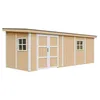 Image de Abri de Jardin Qualité Premium 14,3 m² - H231x248x648 cm - Construction de Panneaux LP Smartside - Sans plancher e paroi latérale - Timbela M941B-HARVEST HONEY