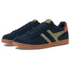 Image de Gola Equipe II Suede Chaussures tendance pour homme Bleu marine/kaki clair/orange Pointure 41, Multicolore (Navy Light Khaki Moody Orange), 41 EU