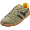 Image de Gola Equipe II Suede Chaussures de mode pour homme, Khaki/Navy/Sun, 42 EU, Multicolore (Khaki Navy Sun), 42 EU