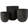 Image de J-Line Set 3 Vases Ronds Ceramique Haut Noir