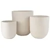 Image de J-Line Set 3 Vases Ronds Ceramique Haut Blanc