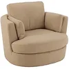 Image de Cosy Home Design Fauteuil Pivotant Bois/Tissu Beige