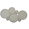 Image de J-Line Miroir 6 ronds Métal argenté - Miroir mural 57 x 5 cm