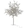 Image de Feuilles d'arbre pailletées + LED en métal argenté moyen