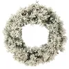 Image de J-Line Couronne de Noël+Led Blanc Chaud Plastique Neigeux Vert Large