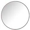 Image de J-Line Miroir Rond Métal/Bois Noir Large - Miroir Mural 90 x 90 cm