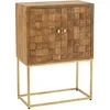 Image de JOLIPA Armoire sur Pied Nino Metal/Bois DE MANGUIER Naturel/Or, Brown, Taille Unique