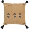 Image de J-Line Coussin Triangles+Floches Coton Naturel/Noir