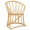 Image de J-Line Chaise+Coussin ROTIN/Textile Naturel/Blanc