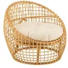 Image de J-Line Chaise Lise+Coussin 1 Personne ROTIN/Textile Naturel/Blanc