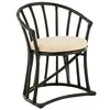 Image de J-Line Chaise+Coussin ROTIN/Textile Noir/Blanc