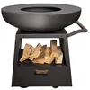 Image de White fire Barbecue Nomade à Bois avec plancha, Acier Corten, D94.5 Cm, avec roues