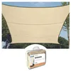Image de Perel Voile d'ombrage, toile ombrage, toile extérieure terrasse, imperméable, protection contre UV, 4 anneaux en O en acier inoxydable, 5 x 5 m, 160 g/m², polyester, carré, crème
