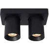 Image de Lucide NIGEL - Spot plafond - LED Dim to warm - GU10 (MR16) - 2x5W 2200K/3000K - Noir