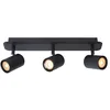 Image de Lucide LENNERT - Spot plafond Salle de bains - LED Dim. - GU10 (MR16) - 3x5W 3000K - IP44 - Noir