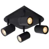 Image de Lucide LENNERT - Spot plafond Salle de bains - LED Dim. - GU10 (MR16) - 4x5W 3000K - IP44 - Noir