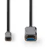 Image de Câble USB optique (actif) | Fiche USB-CT | Fiche HDMIT | 18 Gbps | 30 m | Rond | PVC | Noir | Emballage en carton