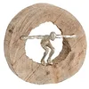Image de J-Line figurine Personnage - bois/aluminium - naturel/argent