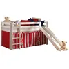 Image de Vipack PINO LIT Mezzanine avec Toboggan ET Housse Chucky Blanc, Pin Massif