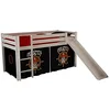 Image de Vipack PINO LIT Mezzanine avec Toboggan ET Housse Pirates Blanc, Pin Massif
