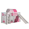Image de Halfhoogslaper met glijbaan Astrid met bedtent, -tunnel & opbergzakjes Princess II - wit