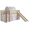 Image de Halfhoogslaper met glijbaan Astrid met bedtent & bedtunnel Birdy - dennenhout