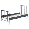 Image de Vipack Lit Simple en métal Bleu Denim Mat Bronxx 90x200cm