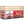 Image de Vipack Lit Mi-Hauteur 90x200 sommier Inclus Housse Pompier Pino - Bois